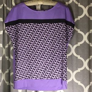 New York & Co STRETCH Beautiful Purple Blouse Sz L